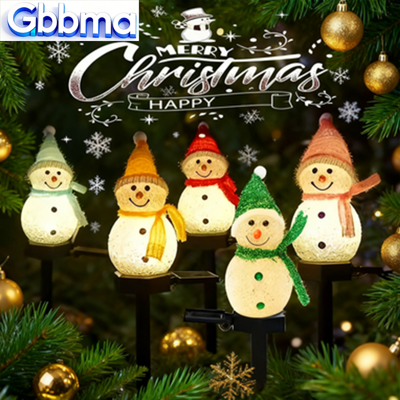 Outdoor Solar Power Xmas Lights - 2 LED 눈사람 태양광 정원등 야외