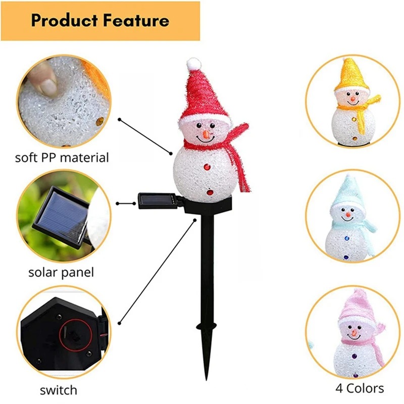 2 LED 눈사람 태양광 정원등 야외 지면 고정등 태양 - Outdoor Solar Power Xmas Lights 리뷰 및 가격