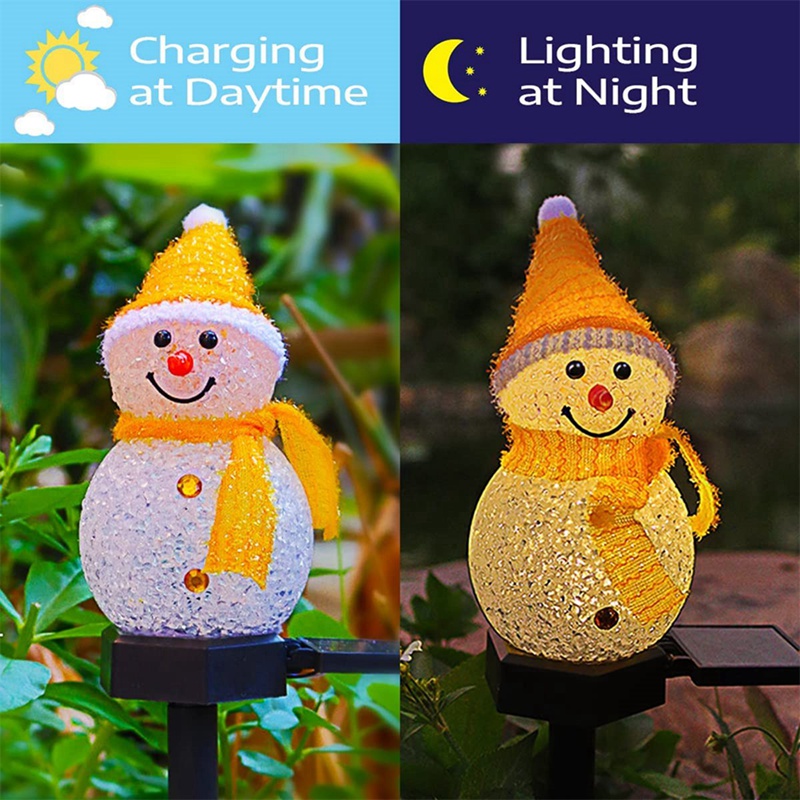 LED 눈사람 태양 정원 조명 야외 지상 스테이크 빛  - Outdoor Solar Power Xmas Lights 리뷰 및 가격