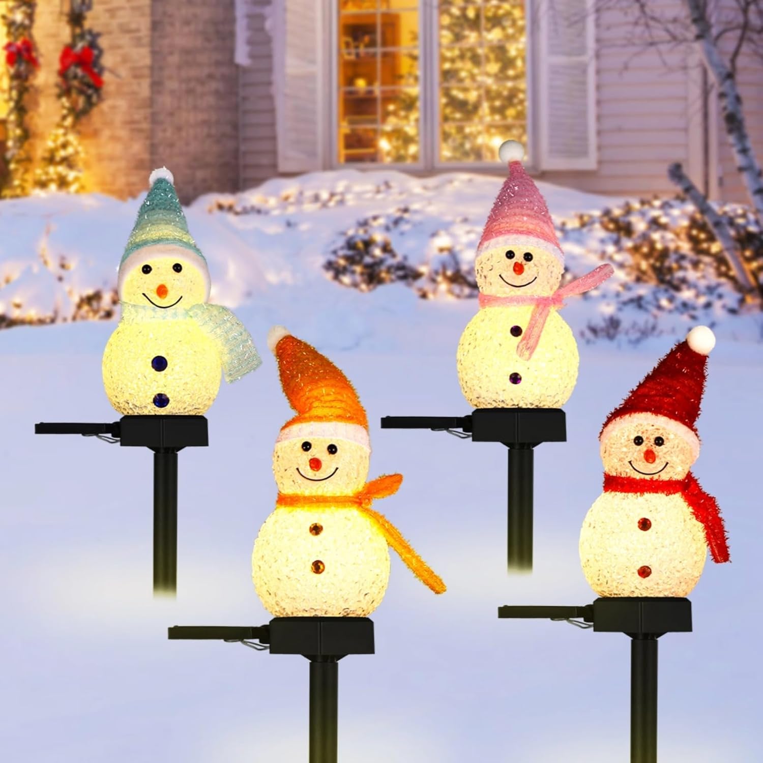 LED 눈사람 태양광 정원등 야외 지상 말뚝등 태양광  - Outdoor Solar Power Xmas Lights 리뷰 및 가격