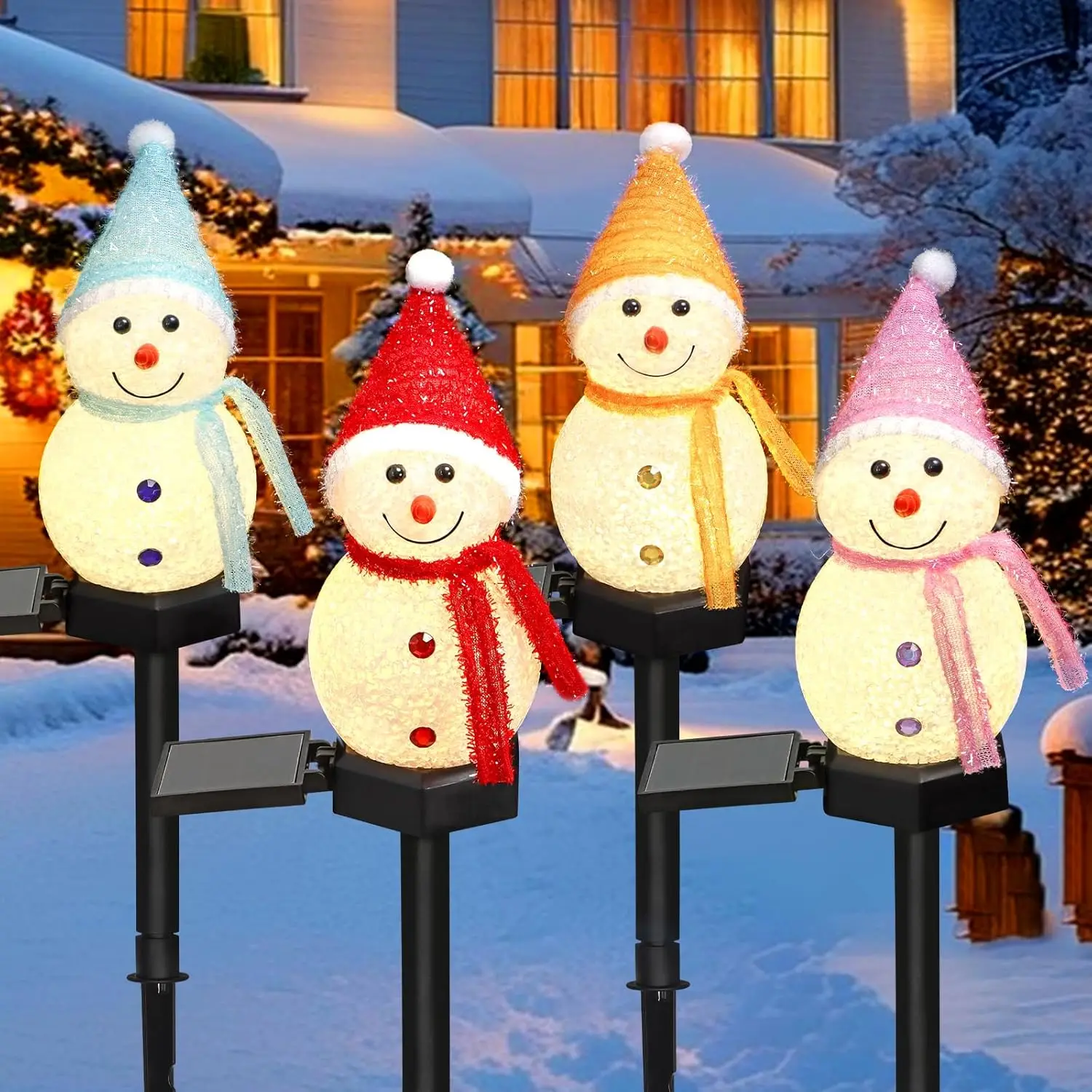 LED 눈사람 태양광 정원등 야외 지상 말뚝등 태양광  - Outdoor Solar Power Xmas Lights 리뷰 및 가격