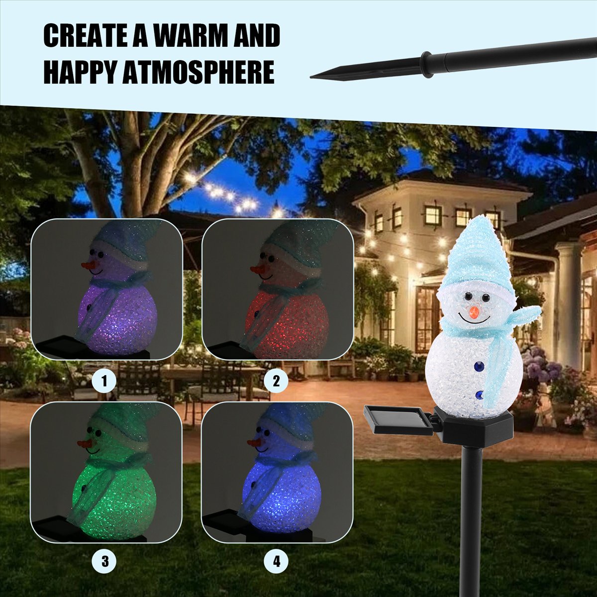 캐어프리- 눈사람 태양광 조명 크리스마스 태양광 LED - Outdoor Solar Power Xmas Lights 리뷰 및 가격