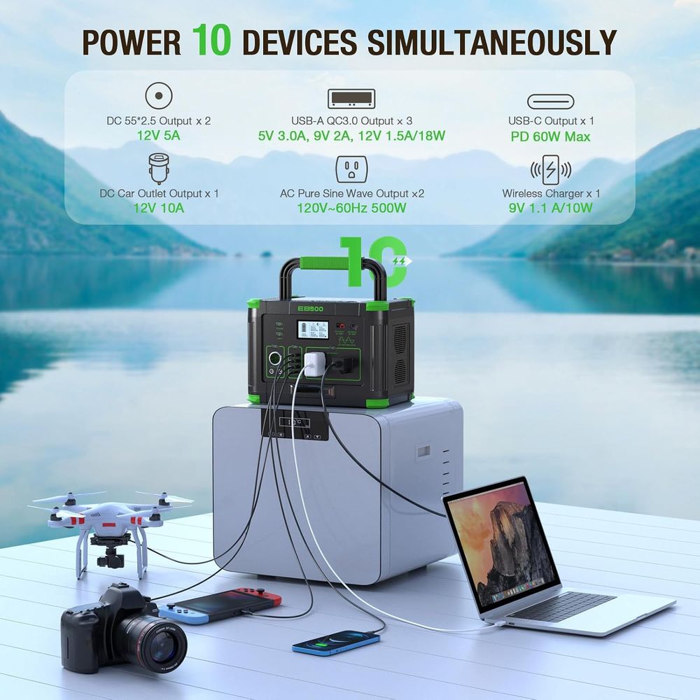 500W 휴대용 파워스테이션 519.48Wh 야외용 발 - Outdoor Power Port 리뷰 및 가격